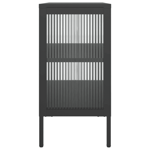 vidaXL Aparador 70x35x70 cm vidro e aço preto