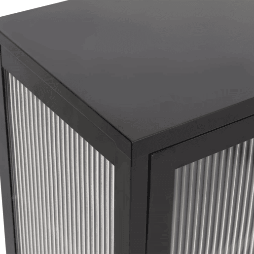 vidaXL Aparador 70x35x70 cm vidro e aço preto