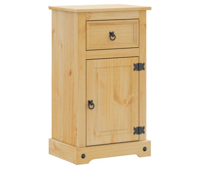 Vidaxl armario de baño corona madera maciza de pino 45x33x80 cm