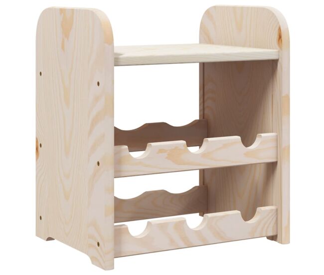 Vidaxl botellero con tablero superior madera maciza pino 33x25x37 cm