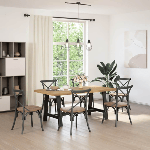 vidaXL Mesa de jantar NOAIN Pernas em forma A 180x90x75cm pinho maciço