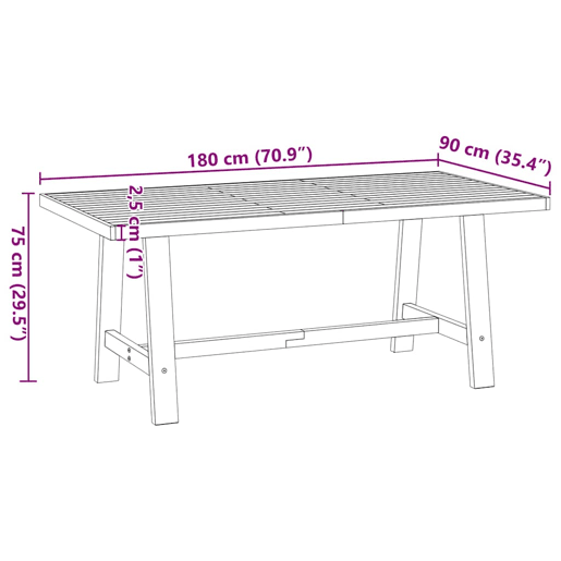 vidaXL Mesa de jantar NOAIN Pernas em forma A 180x90x75cm pinho maciço