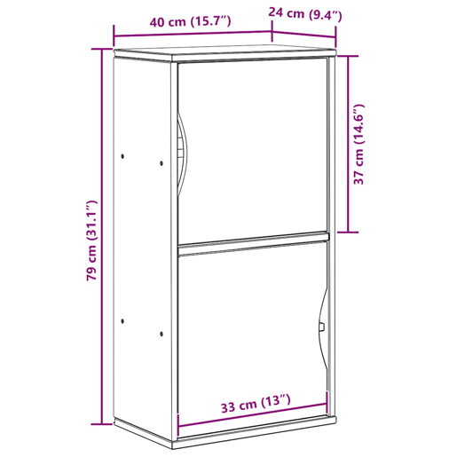 vidaXL Armário lateral ODDA 40x24x79 cm pinho de madeira maciça vidaXL Armário lateral ODDA 40x24x79 cm pinho de madeira maciça