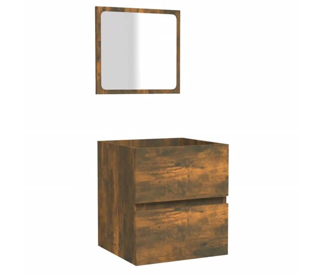 Vidaxl armario de baño con espejo madera contrachapada roble ahumado