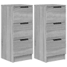 vidaXL Aparadores 2 pcs 30x30x70 cm madeira processada sonoma cinza