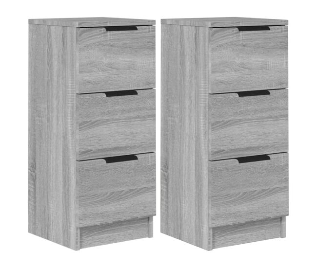 Vidaxl aparadores 2 uds madera contrachapada gris sonoma 30x30x70 cm