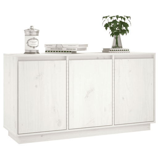 vidaXL Aparador 111x34x60 cm madeira de pinho maciça branco