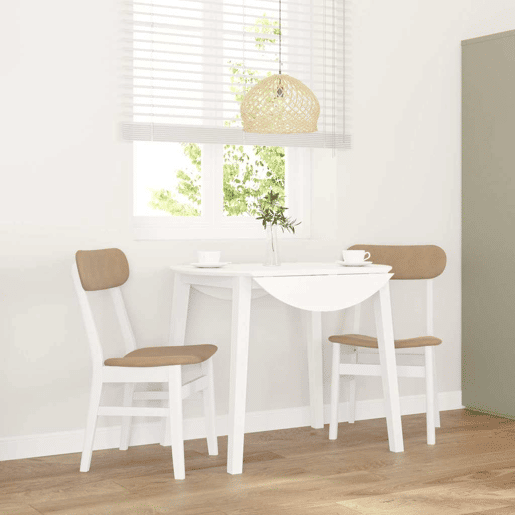 vidaXL Cadeiras de jantar com almofadões 2 pcs madeira maciça branco vidaXL Cadeiras de jantar com almofadões 2 pcs madeira maciça branco