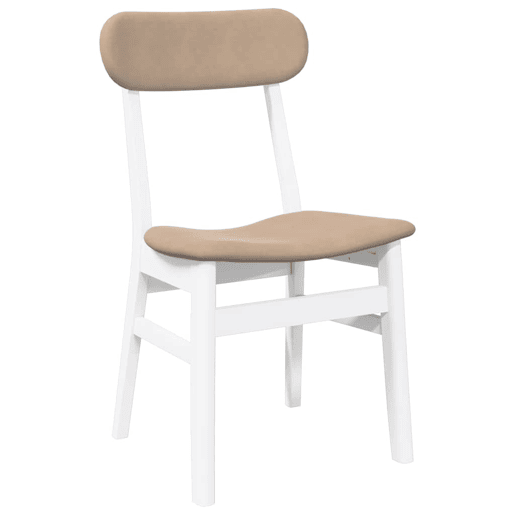 vidaXL Cadeiras de jantar com almofadões 2 pcs madeira maciça branco vidaXL Cadeiras de jantar com almofadões 2 pcs madeira maciça branco