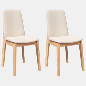 vidaXL Cadeiras de jantar com almofadões 2 pcs madeira maciça