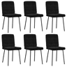 vidaXL Cadeiras de jantar 6 pcs veludo preto