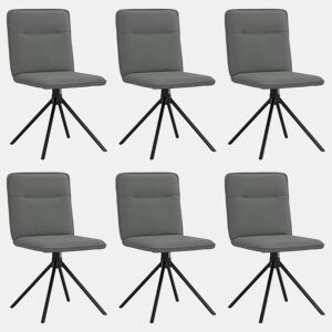 vidaXL Cadeiras de jantar 6 pcs tecido cinzento-escuro