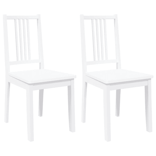 vidaXL Cadeiras de jantar 2 pcs madeira de seringueira maciça branco