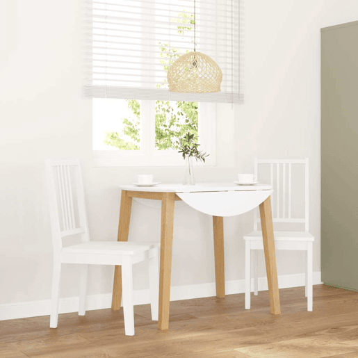 vidaXL Cadeiras de jantar 2 pcs madeira de seringueira maciça branco