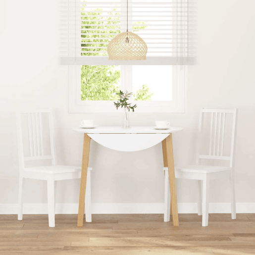 vidaXL Cadeiras de jantar 2 pcs madeira de seringueira maciça branco