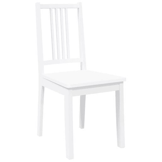 vidaXL Cadeiras de jantar 2 pcs madeira de seringueira maciça branco