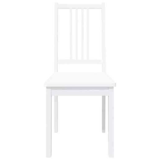 vidaXL Cadeiras de jantar 2 pcs madeira de seringueira maciça branco