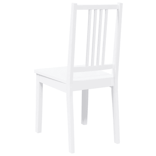 vidaXL Cadeiras de jantar 2 pcs madeira de seringueira maciça branco
