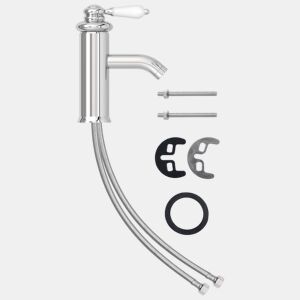 vidaXL Torneira para lavatório de casa de banho 130x180 mm cromado