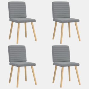 vidaXL Cadeiras de jantar 4 pcs tecido cinzento-claro