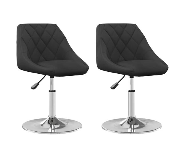 Vidaxl sillas de comedor giratorias 2 uds terciopelo negro