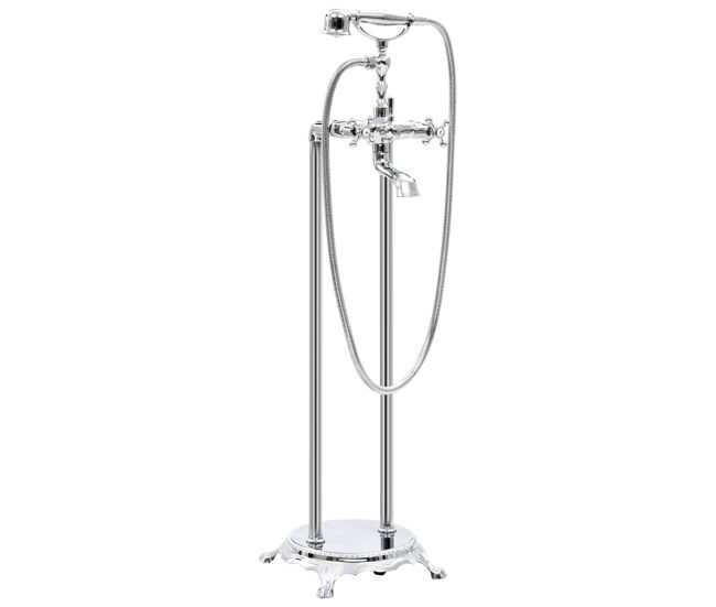 Vidaxl grifo para bañera de pie acero inoxidable plateado 99,5 cm