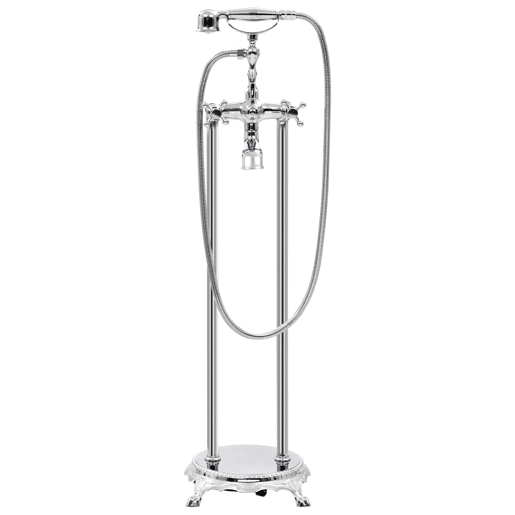 vidaXL Torneira de pé para banheira aço inoxidável 99,5 cm prateado vidaXL Torneira de pé para banheira aço inoxidável 99,5 cm prateado