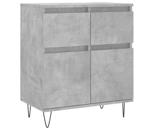 Vidaxl aparador de madera contrachapada gris hormigón 60x35x70 cm