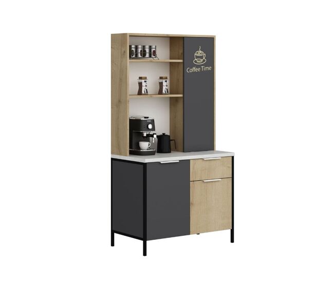 Alacena andy 3 puertas + cajón natural/gris 180x94x50 cm