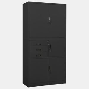 vidaXL Armário de escritório 90x40x180 cm aço antracite