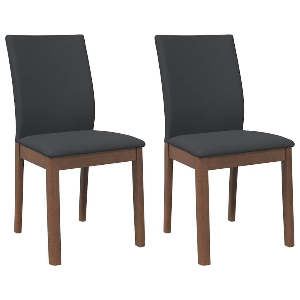 Vidaxl sillas de comedor con cojines 2 uds madera maciza marrón caucho