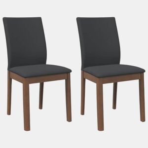 vidaXL Cadeiras de jantar com almofadões 2 pcs madeira maciça castanho