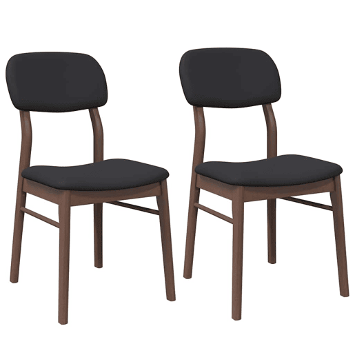 vidaXL Cadeiras de jantar com almofadões 2 pcs madeira maciça castanho vidaXL Cadeiras de jantar com almofadões 2 pcs madeira maciça castanho
