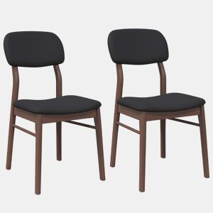 vidaXL Cadeiras de jantar com almofadões 2 pcs madeira maciça castanho