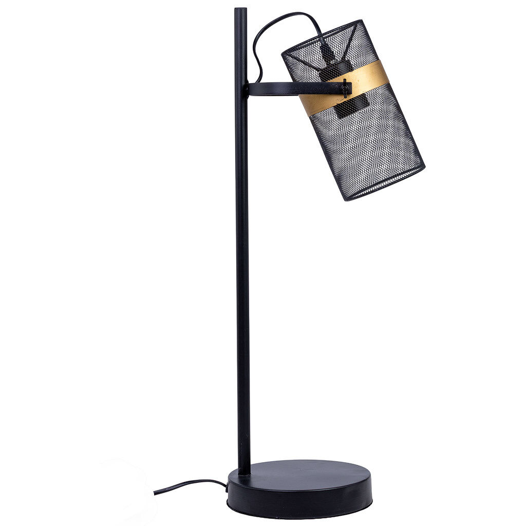 Lámpara de mesa de metal negro con 1 foco 18x20x61h cm