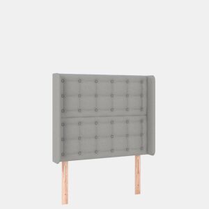 vidaXL Cabeceira cama c luzes LED tecido 93x16x118128 cm cinza-claro