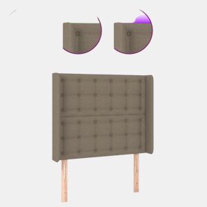 vidaXL Cabeceira cama c LED tecido 103x16x118128cm cinza-acastanhado