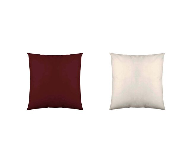 Funda de cojin bicolor burdeos 42/vainilla 60x60 cm