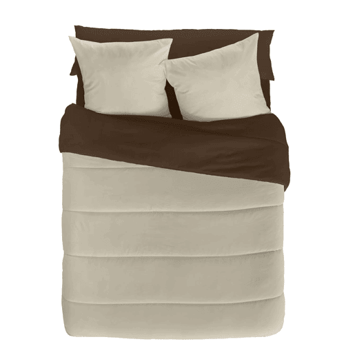 EDREDÃO NÓRDICO REVERSÍVEL BICOLOR CASTANHO 18BAUNILHA CAMA 90105