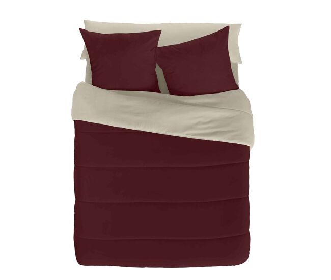Edredon nordico reversible bicolor burdeos 42/vainilla cama 90/105