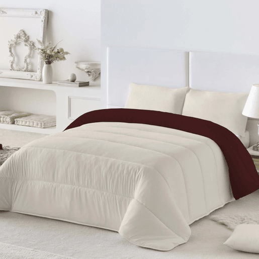 EDREDÃO NÓRDICO REVERSÍVEL BICOLOR BORDEAUX 42BAUNILHA CAMA 90105