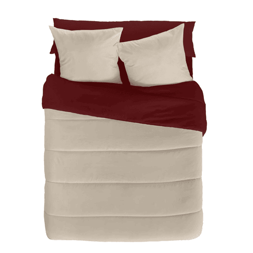EDREDÃO NÓRDICO REVERSÍVEL BICOLOR BORDEAUX 42BAUNILHA CAMA 90105