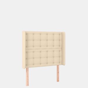 vidaXL Cabeceira de cama c luzes LED tecido 93x16x118128cm cor creme