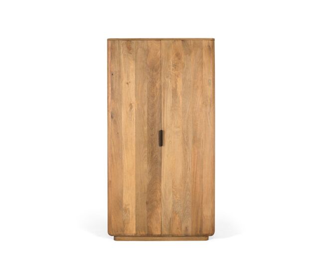 Armario fabricado en madera de mango en color natural, con un diseño de líneas limpias y esquinas redondeadas.