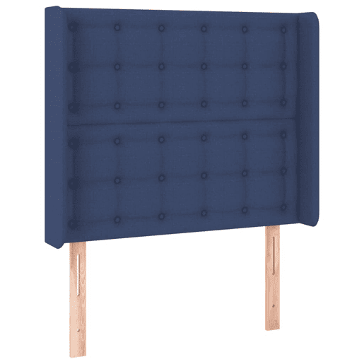 vidaXL Cabeceira de cama c luzes LED tecido 83x16x118128 cm azul