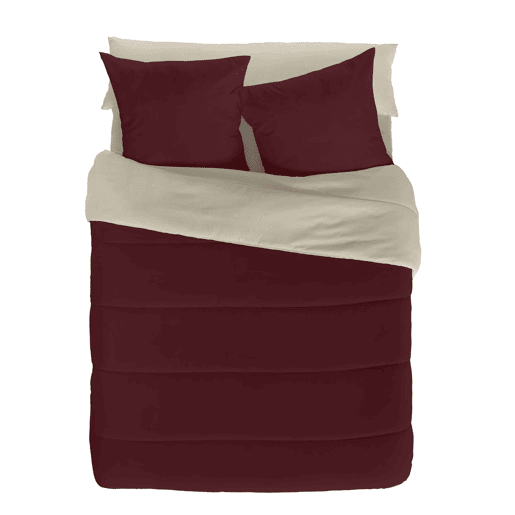 EDREDÃO NÓRDICO REVERSÍVEL BICOLOR BORDEAUX 42BAUNILHA CAMA 135150