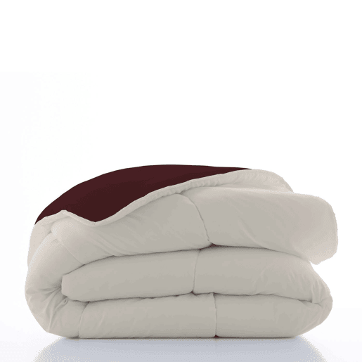 EDREDÃO NÓRDICO REVERSÍVEL BICOLOR BORDEAUX 42BAUNILHA CAMA 135150