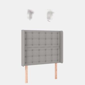 vidaXL Cabeceira cama c luzes LED tecido 83x16x118128 cm cinza-claro