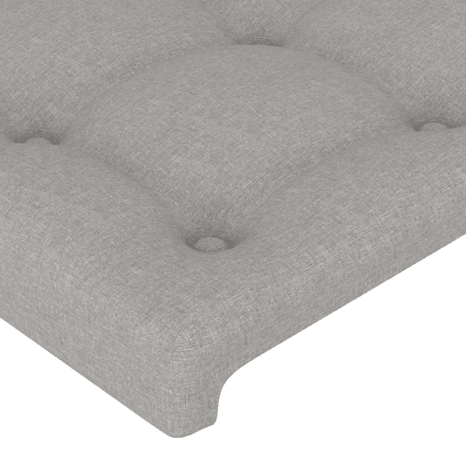 vidaXL Cabeceira cama c luzes LED tecido 103x16x118128cm cinza-claro