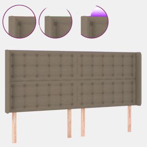 vidaXL Cabeceira cama c LED tecido 163x16x118128cm cinza-acastanhado